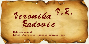 Veronika Radović vizit kartica
